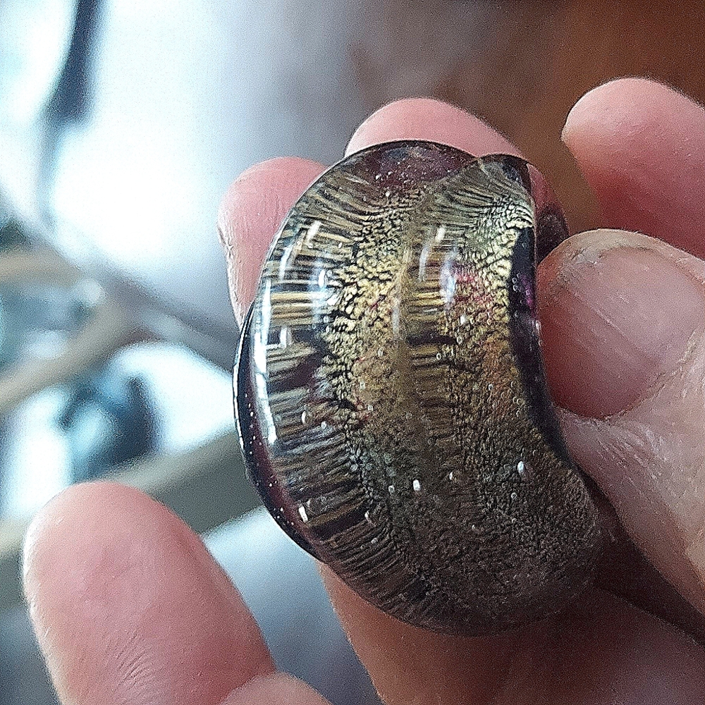 Handmade Morano Glass Chunky ring brown gold.sz 9